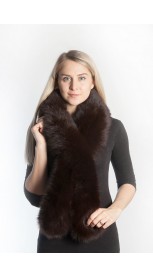 Peken dark brown fox fur scarf